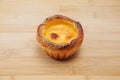 Egg tart cheese pie on cutting board