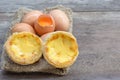Egg tart custard sweet dessert with fresh eggs Royalty Free Stock Photo