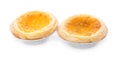 Egg tart on a white background an isolated on white background