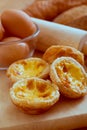 Egg tarts with eggs Royalty Free Stock Photo