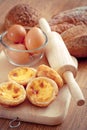 Egg tarts with eggs Royalty Free Stock Photo
