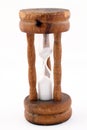 Egg timer hour glass in wooden frame Royalty Free Stock Photo