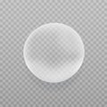 Translucent bubble isolated on transparent background. Vector realistic sphere with shadow. EPS10. Royalty Free Stock Photo