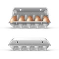 Egg tray 3d realistic vector template set . 3D illustration. Royalty Free Stock Photo