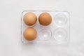 Egg Tray, Three Eggs, Six Eggs Minus Three Royalty Free Stock Photo