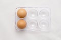 Egg Tray, Two Eggs, Six Eggs Minus Four Royalty Free Stock Photo