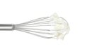 Egg whisk with whipping cream, isolated on white background,mock up. design element Royalty Free Stock Photo