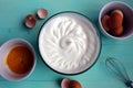 Egg whites whipped into a large foam Royalty Free Stock Photo