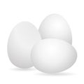 Egg. White 3D egg chicken. Isolated on white background. Vector