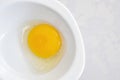 Egg white and yolk in the plate separated from the shell,v Royalty Free Stock Photo