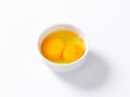 Egg whites and yolks in bowl Royalty Free Stock Photo