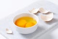 Egg whites and yolks in bowl Royalty Free Stock Photo