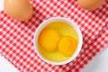 Egg whites and yolks in bowl Royalty Free Stock Photo