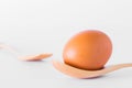 Egg on a wooden spoon Royalty Free Stock Photo