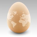 Egg with world map Royalty Free Stock Photo