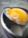 Egg yolk and albumin Royalty Free Stock Photo