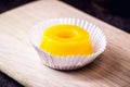 Egg yolk candy with sugar, typical of Brazil and Portugal, called Quindim or Brisa de Liz