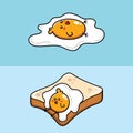 Egg yolk chicks and white bread illustration Royalty Free Stock Photo