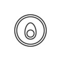 Egg yolk in a circle outline icon