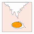 Egg yolk illustration. Idea for decors, calendars, gifts, celebrations, cooking and breakfast themes.