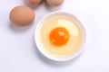 Raw yellow egg yolk macro