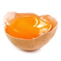 Egg Yolk in Shell over White Royalty Free Stock Photo