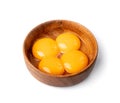 Egg Yolks in Bowl, Fresh Chicken Egg Yolk Separated from Whites for Cooking Recipe, Organic Yolks Top View