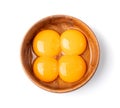 Egg Yolks in Bowl, Fresh Chicken Egg Yolk Separated from Whites for Cooking Recipe, Organic Yolks Top View