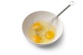 Egg yolks in a bowl with whisk Royalty Free Stock Photo