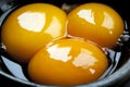 Egg Yolks in Small Black Bowl Royalty Free Stock Photo
