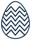 Egg with Zigzag Design Outline Easter Celebrations Spring Decorations Holiday Pattern Isolated Shape Icon Royalty Free Stock Photo