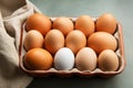 Eggcellent presentation Fresh chicken eggs arranged neatly in tray
