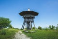 Egge Tower at Teutoburg Forest.  Wooden Tower on top of Velmerstot hill in North Rhine Westphalia, Germany Royalty Free Stock Photo