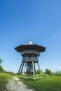 Egge Tower at Teutoburg Forest.  Wooden Tower on top of Velmerstot hill in North Rhine Westphalia, Germany Royalty Free Stock Photo