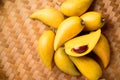 Eggfruit or canistel on bamboo tray, Thai fruit