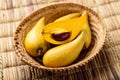 Eggfruit or canistel in a basket