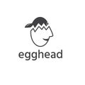 Egghead boy in cap vector design template Royalty Free Stock Photo