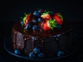 Chocolate Cake with Chocolate Gananche Royalty Free Stock Photo