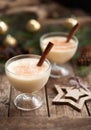 Eggnog christmas homemade winter egg, milk, rum Royalty Free Stock Photo