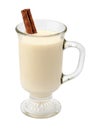 Eggnog with Cinnamon in a Glass Cup