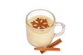 Eggnog with cinnamon snowflake Royalty Free Stock Photo