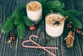 Eggnog delicious holiday drinks like themed parties with cinnamon and nutmeg for Traditional Christmas and winter holidays