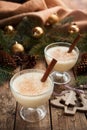 Eggnog traditional homemade egg, milk, rum Royalty Free Stock Photo