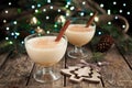 Eggnog traditional xmas homemade winter egg, milk Royalty Free Stock Photo