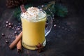 Eggnog with whipped cream