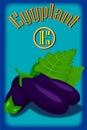 Eggplant ABC hornbook alphabet Children's