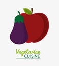 Eggplant and apple fruit vegetable vegetarian cuisine