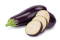 Eggplant or aubergine isolated on white background with clipping path and full depth of field Royalty Free Stock Photo