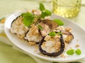 Eggplant (aubergine) rolls with cheese Royalty Free Stock Photo