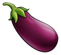 Eggplant Aubergine Vegetable Cartoon Illustration